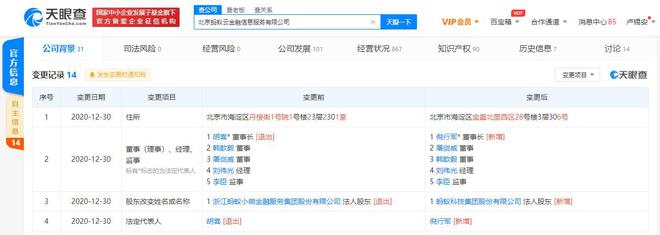 胡喜卸任北京螞蟻云金融信息服務董事長，倪行軍接任